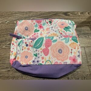 Pottery Barn Kids Floral Cosmetic Pouch in Pink, Purple and Green